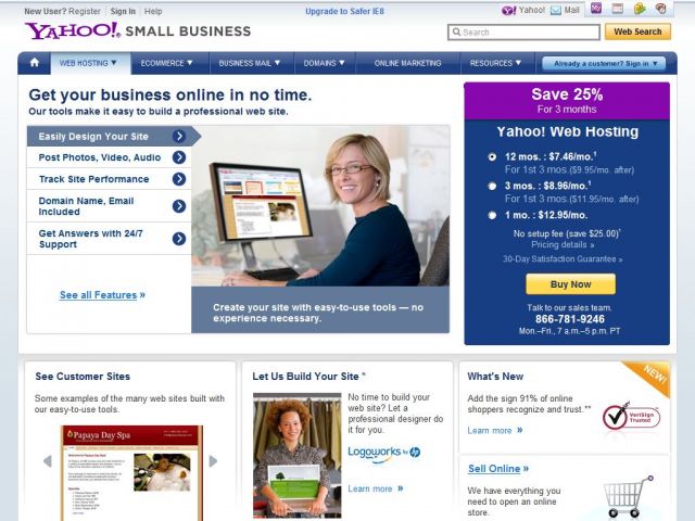 yahoo hosting review
